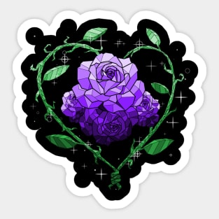 Purple Crystal Flower Sticker